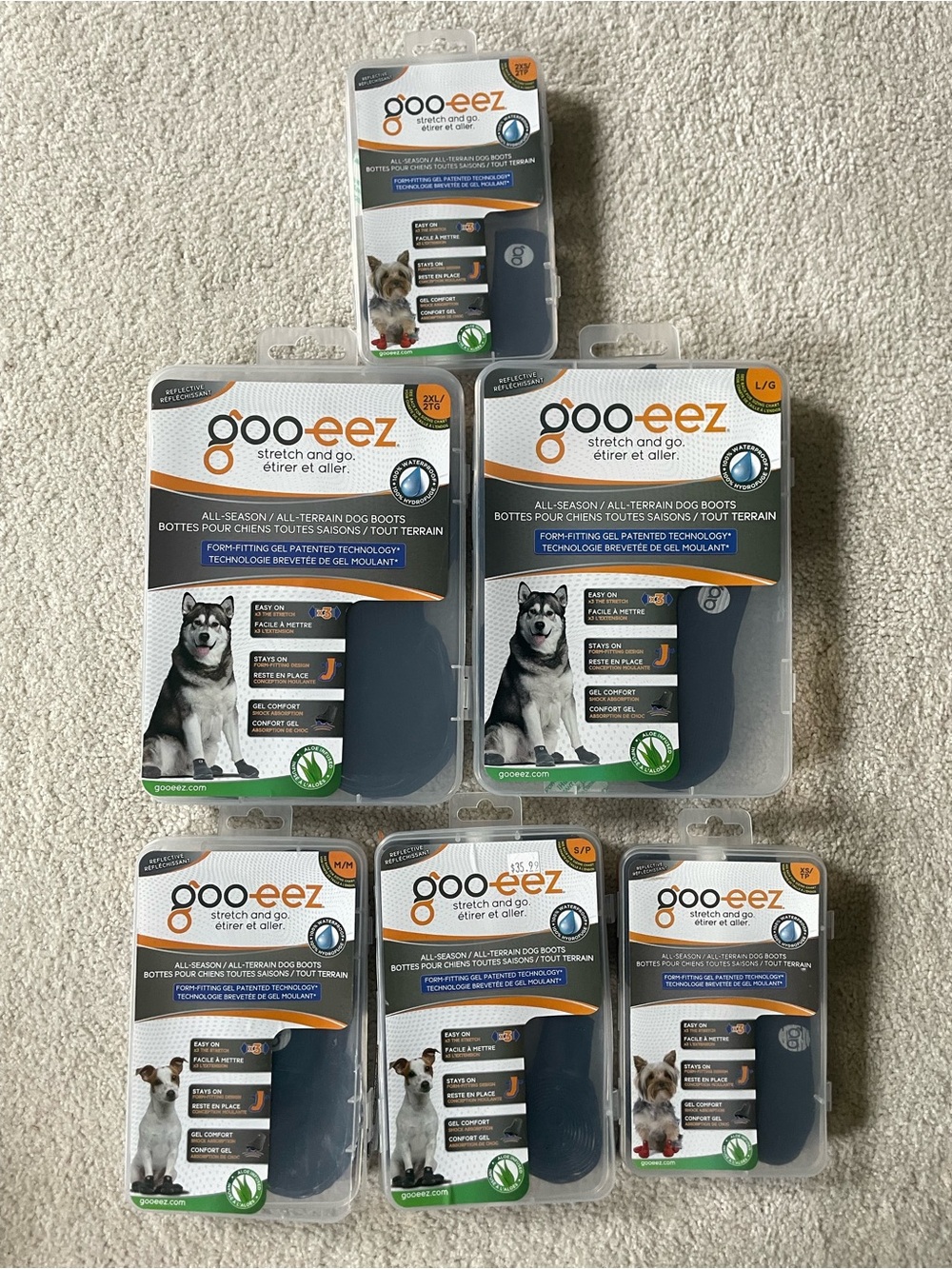 Goo-eez All-Season Dog Boots in Black - Set of Protective Paw Boots